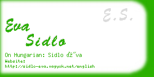 eva sidlo business card
